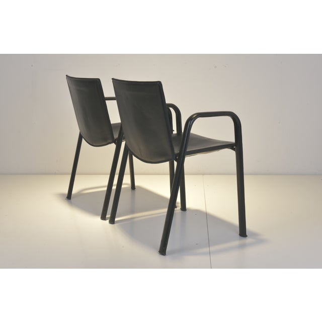 Black Armchairs in Black Leather from Poltrona Frau, 1980s, Set of 2 For Sale - Image 8 of 15