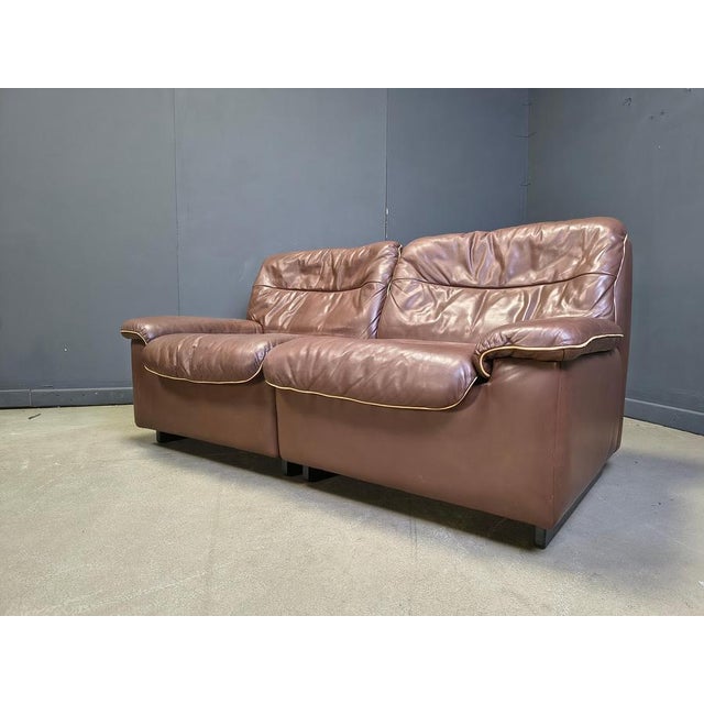 Animal Skin Chocolate Leather DS66 Sofa Set from de Sede, 1960s, Set of 5 For Sale - Image 7 of 10