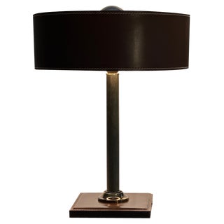 Square Base Table Lamp by Jacques Adnet for Ilg, 1970 For Sale