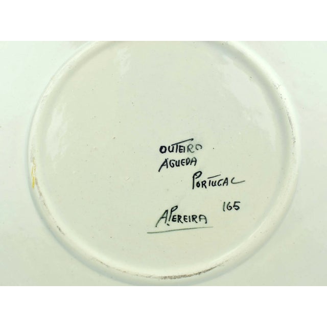 Mid 20th Century Signed Hand Painted Serving Appetizer Platter Dish With 7 Insert Small Dishes and Lid - Portugal For Sale - Image 9 of 9
