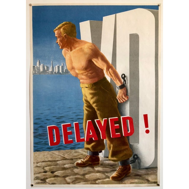 DELAYED VD; 1946 military poster by Franz Oswald Schiffers. Delayed! VD, the 1946 U.S. World War II (WWII) health poster...