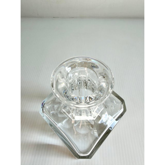 Glass Vintage Baccarat Crystal Perfection Square Whiskey Decanter & Stopper For Sale - Image 7 of 12