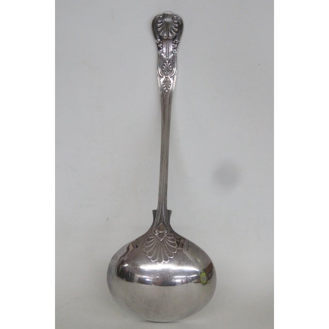 Traditional Mid 20th Century Lewis Rose and Co LTD Sheffield England Silverplate Ladle Scrollwork Motif For Sale - Image 3 of 11