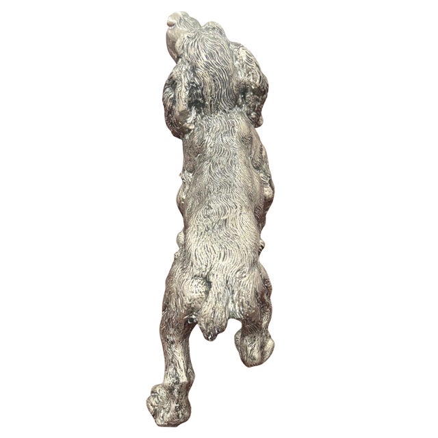 Gucci Vintage Gucci Made in Italy Silver-Tone Spaniel Dog Sculpture For Sale - Image 4 of 6
