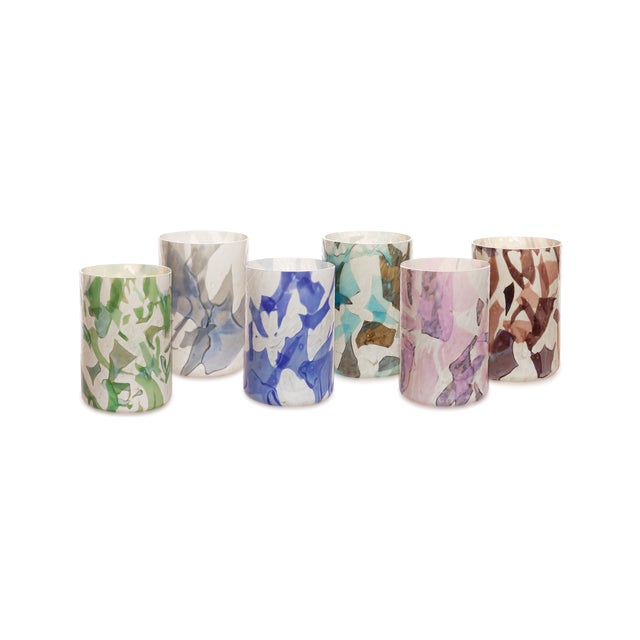 Stories of Italy Nougat Tumblers - Borealis, Set of 6 For Sale - Image 10 of 10