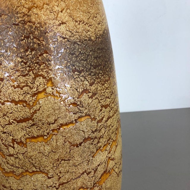Large Pottery Fat Lava Multi-Color 284-47 Floor Vase attributed to Scheurich, 1970s For Sale - Image 9 of 17