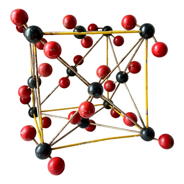 Vintage Czech Carbon Dioxide Molecular Model in Bakelite and Metal Wire, 1950s For Sale