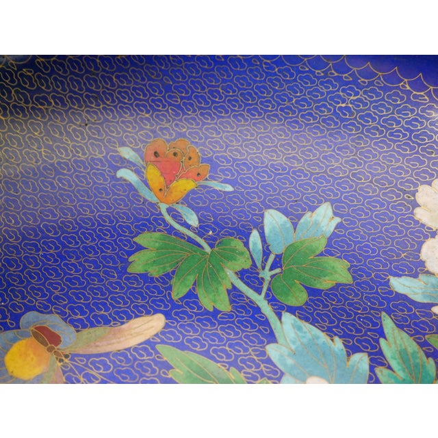 Asian Antique Large Early 20th Century Cloisonne Bowl With Stand For Sale - Image 3 of 12