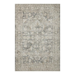Amber Lewis x Loloi Honora Slate / Beige 3'-9" x 5'-9" Accent Rug For Sale