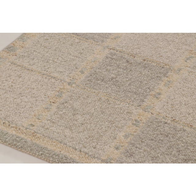 Late 20th Century Contemporary Scandinavian Style Checkered Grid Wool Rug by Rug & Kilim, India For Sale - Image 5 of 10