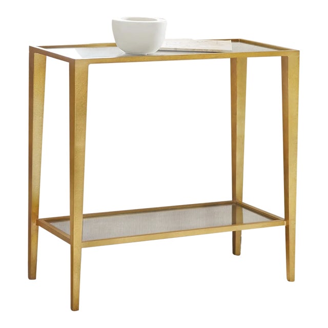 Modern History Large Gilt Chairside Table - Gold Leaf For Sale