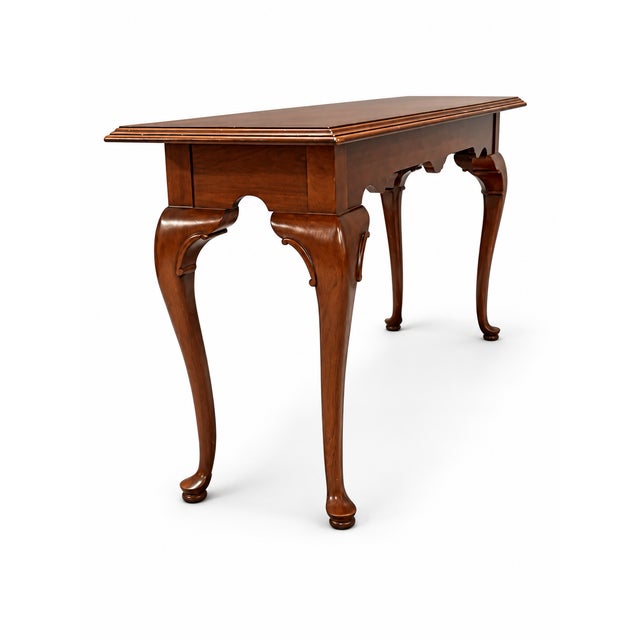 Mid-Century Modern Ethan Allen Queen Ann Console Table For Sale - Image 3 of 7