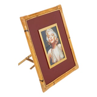 Bamboo, Rattan, Bakelite and Glass Picture Frame by Cesare di Cesare, Italy, 1970s For Sale