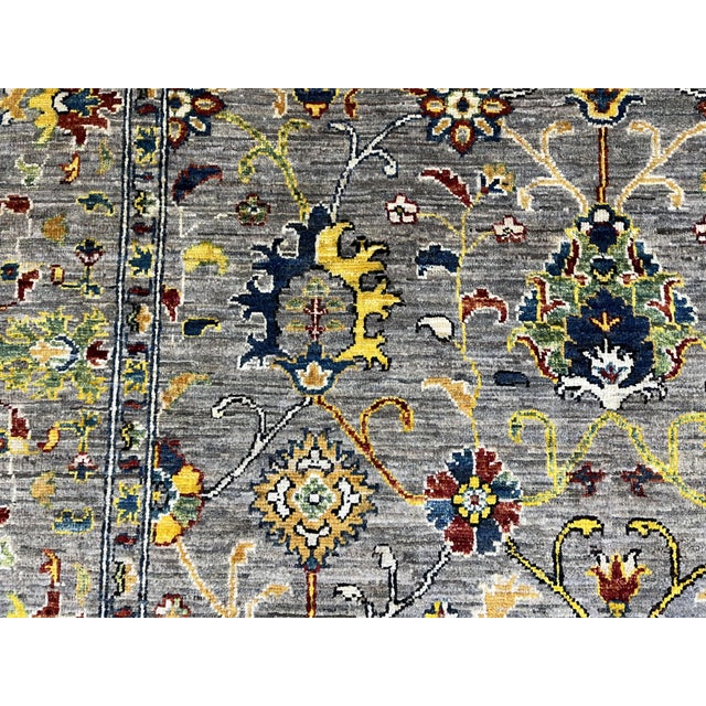 Gray Sultani Wool Rug With Persian Floral Design, 5'9" X 7'8" For Sale - Image 11 of 13