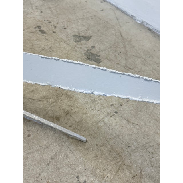 Silas Seandel Attrb. Brutalist Torch Cut White Lacquer Steel Coffee Table Base For Sale - Image 11 of 15