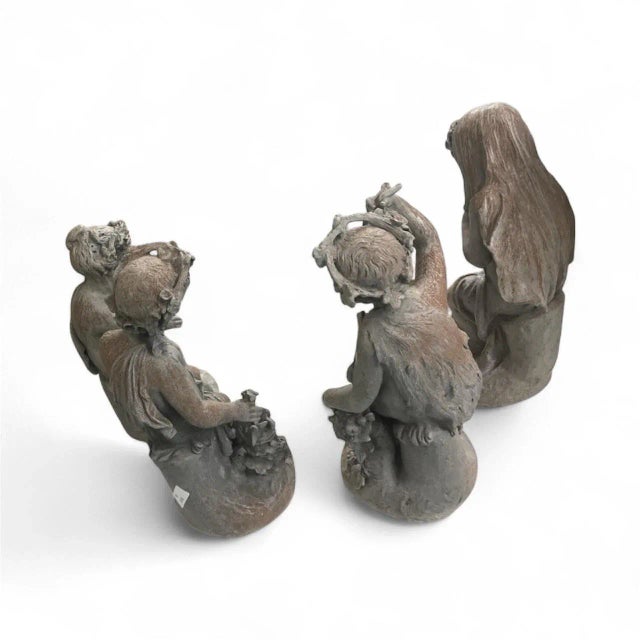 Antique-Style Lead Figural Putti Garden Statues, Set of Four For Sale In West Palm - Image 6 of 7