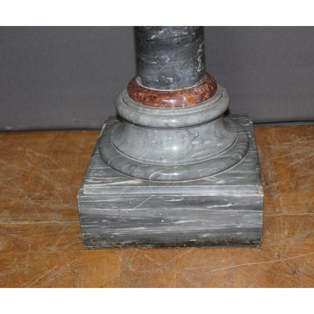 Antique Column in Turquin Blue and Red Marble, 1800s For Sale - Image 3 of 11