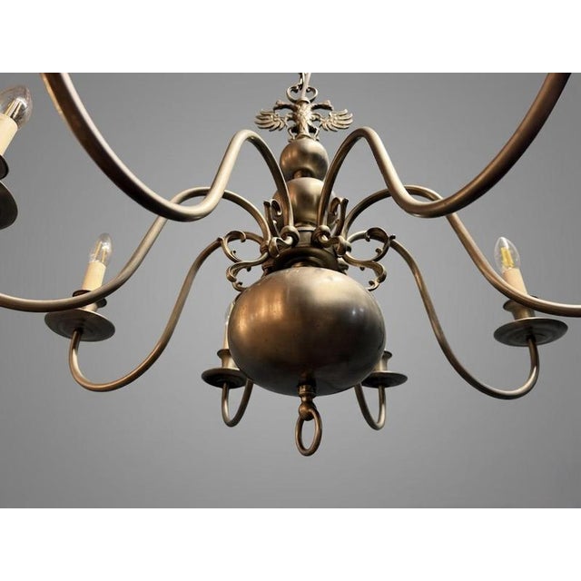 Vintage Flemish Chrome 8-Branch Chandelier For Sale - Image 4 of 6