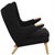 Hans Wegner Papa bear chair upholstered with dark-grey Hallingdal fabric, and with legs and nails of soap-treated beech....
