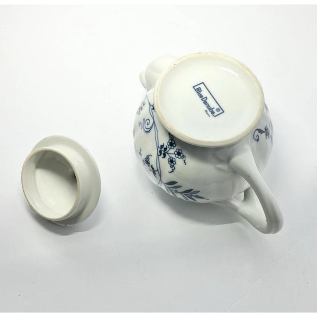 Blue Danube 1990s Blue Danube “Blue Onion” Porcelain Teapot & Lid For Sale - Image 4 of 5