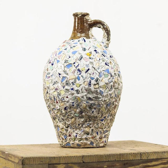 Folk Art Mosaic Pitcher For Sale - Image 10 of 10