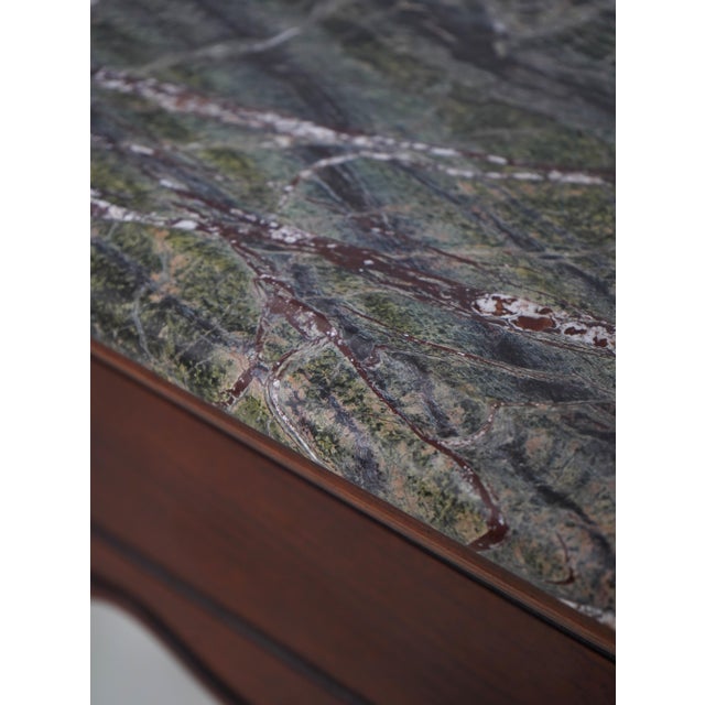 Vintage Victorian Style Mahogany Marble Top 1 Drawer Console Table For Sale - Image 14 of 17