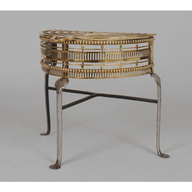 Early 19th Century Antique Brass and Iron Half-Round Trivet For Sale - Image 5 of 7