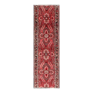 Vintage Lilihan Runner With Red Field and Bold Floral Medallion Design For Sale