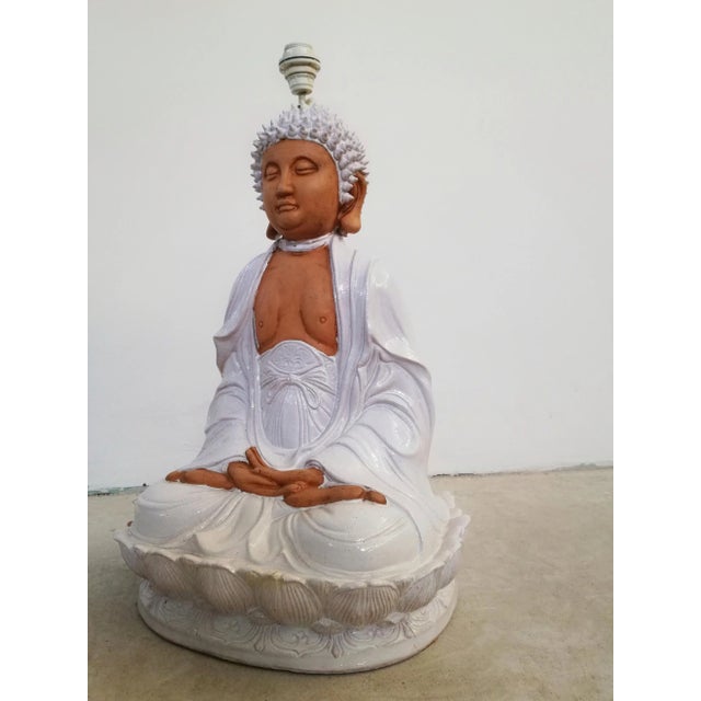 Large Ceramic Buddha Sculpture Lamp, 1970s For Sale - Image 11 of 18