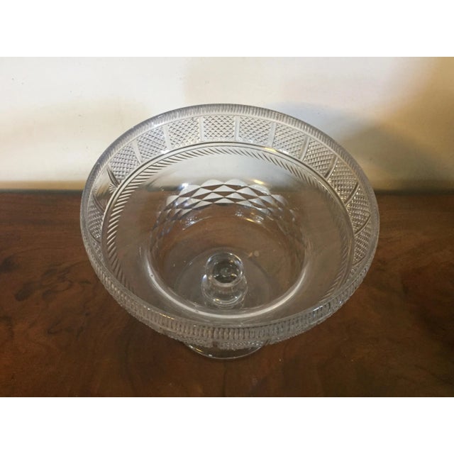 Antique 18th Century Anglo Irish Cut Crystal Footed Centerpiece Bowl for Fruit or Punch For Sale - Image 11 of 13