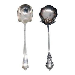 Early 20th Century American Manchester Silver Co. & Sterling Silver Jelly/Preserve Spoons - Set of 2 For Sale