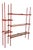 Vintage Italian Bauhaus Style Bookcase in Red Metal and Smoked Glass, 1970s For Sale