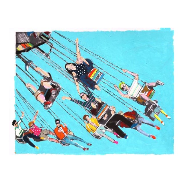 London Ravers #22 - Original Urban Figurative Acrylic Oil Pastel and Graphite Artwork on Paper For Sale