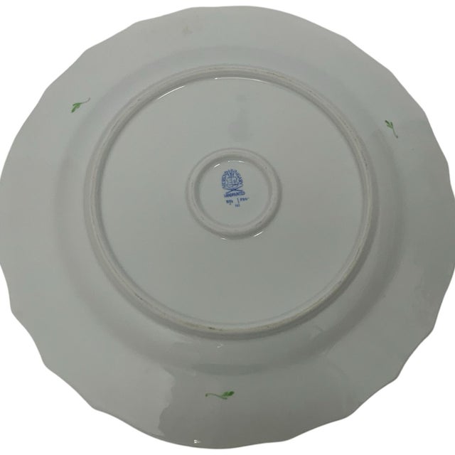Ceramic Herend Blue Garland PBG Model 1173 Handled 12-Inch Chop Plate Round Serving Platter Hungary C. 1960-1980 Discontinued For Sale - Image 7 of 8