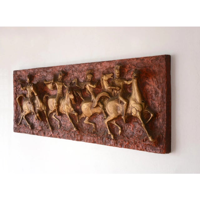 This is an extremely rare version of the J. Segura roman horses wall sculpture with a red background. Most of these are...