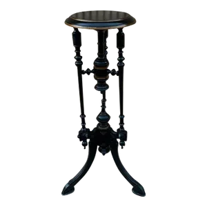 Vintage Renaissance Ebonized Gold Insised Pedestal Stand