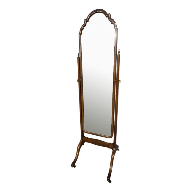 Vintage Walnut Cheval Mirror, 1920 For Sale