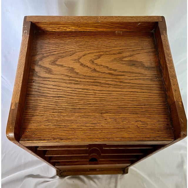 Wood Early 1900s Oak Letter File Cabinet For Sale - Image 7 of 13