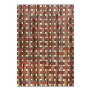 1960s Brown Bastekweave Modern Vintage American Hooked Rug 6'2" X 8'8" Handknotted Wool Carpet