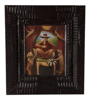 James Feehan "Renaissance Fair" Oil & Wax Framed Painting