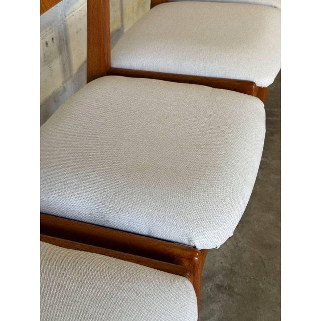 Dux Teak Dining Chairs Set of 4 With Light Upholstery Danish Mid-Century Modern 1960s For Sale In Los Angeles - Image 6 of 11