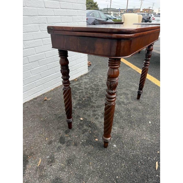 Wood Antique American Empire Style Top Game Table or Console Table For Sale - Image 7 of 15