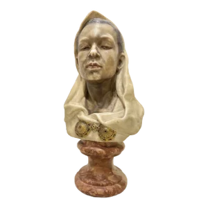 Late 19th Century Carrara Marble Bust Signed Marchetti