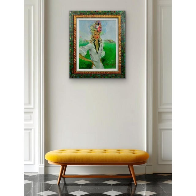 Follower of Jean-Gabriel Domergue, Lady at the Races, 1950s, Oil on Canvas, Framed For Sale - Image 18 of 18