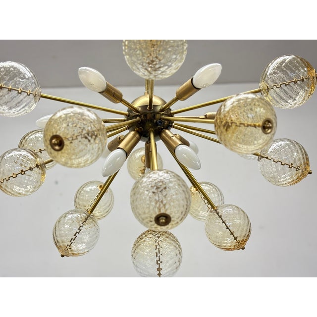 Gold Chandelier from Kamenický Šenov, 1970s For Sale - Image 8 of 9