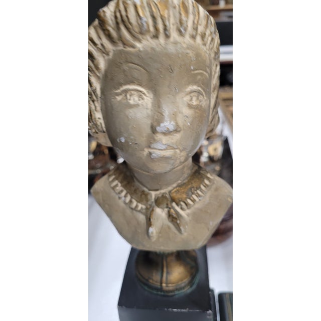 Early 20th Century Antique Terracotta Italian Signed Pierra Pair of Boy & Girl Sculpture Bust Statues Italy For Sale - Image 5 of 12