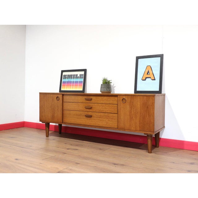 Mid Century Modern Vintage Teak Credenza Sideboard in the Style of Avalon Danish Style For Sale - Image 14 of 15
