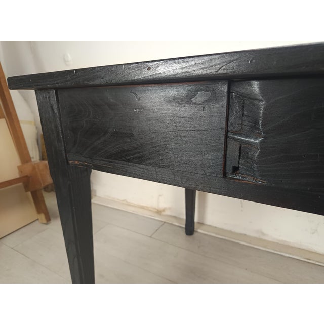 Farmhouse Table in Blackened Wood For Sale - Image 12 of 18