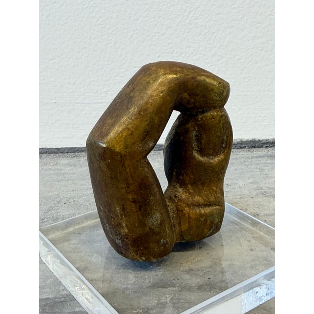 Brazilian Modern Bronze Sculpture of Two Fingers Snapping on Acrylic Base, 1980s For Sale - Image 10 of 10