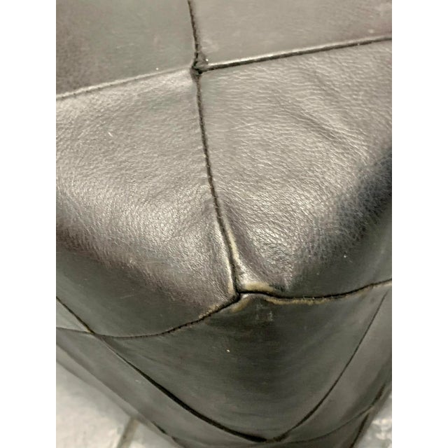 1960s Mid 20th Century Danish Leather Patchwork Pouf/Ottoman - a Pair For Sale - Image 5 of 8